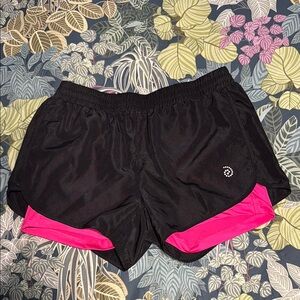 Black and Pink Athletic Shorts